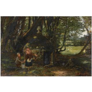 William McTaggart, R.S.A., R.S.W. - Queen Mary\'S Well, Barncluith