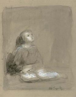 William Mctaggart, R.S.A., R.S.W. - Sketch of a young boy, seated