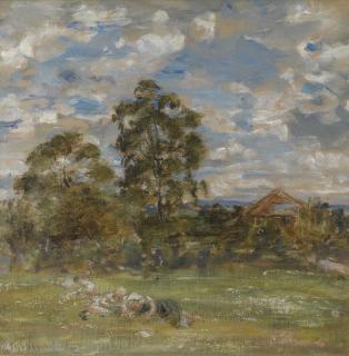 William Mctaggart, R.S.A., R.S.W. - Summer In The Garden, Broomieknowe