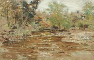 William Mctaggart RSA RSW - Autumn landscape on the Esk