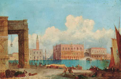 William Meadows - Santa Maria della Salute: and The Doge\'s Palace from the Dogana, Venice