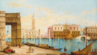 William Meadows - The Doge\'s Palace from the Dogana, Venice