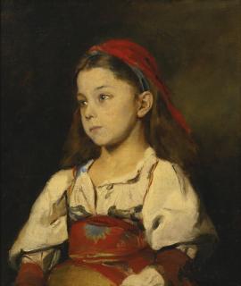 William Merritt Chase - Normannisches Mädchen (Girl In The National Dress Of Normandy)