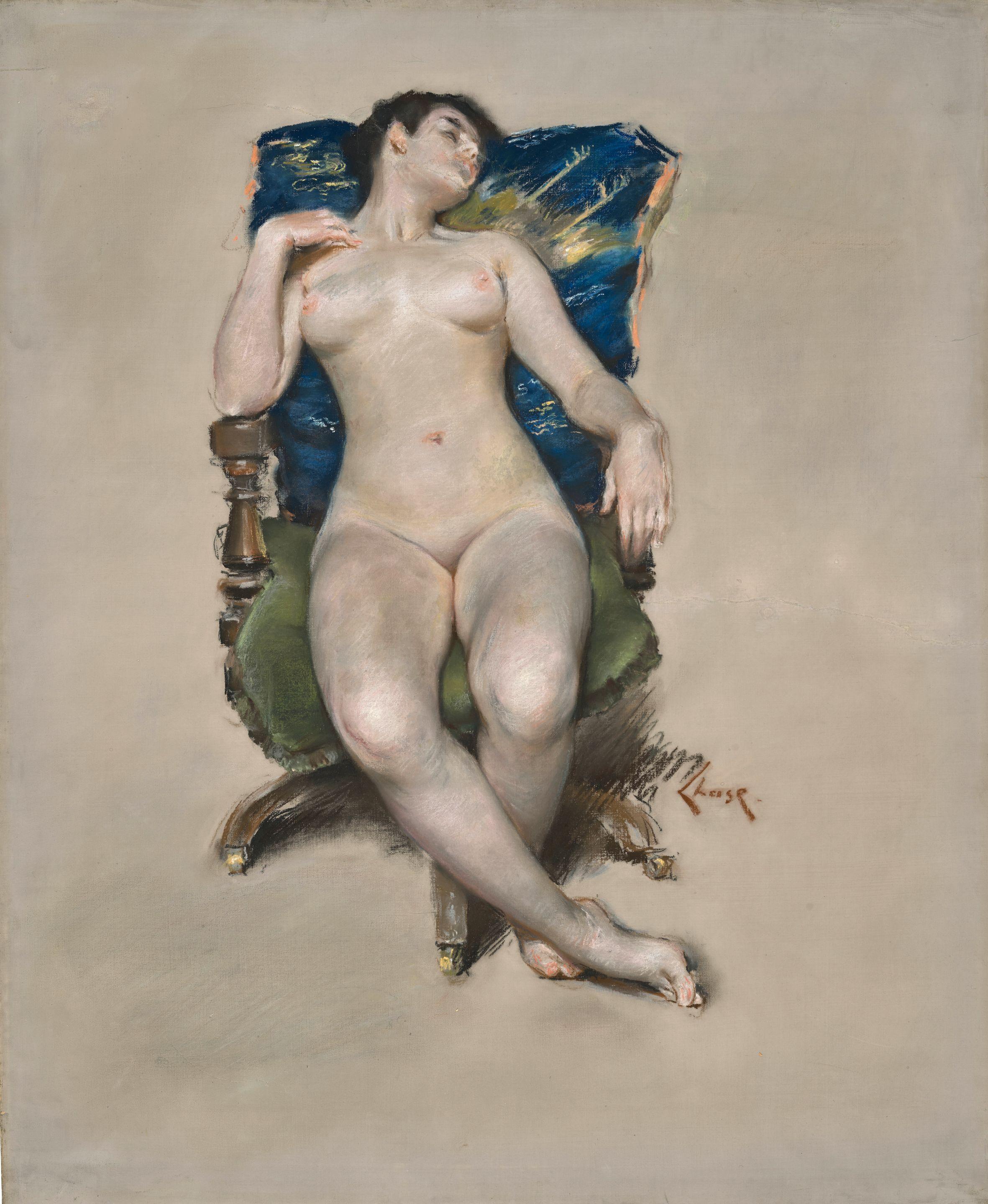William Merritt Chase - Untitled (Nude Resting in a Chair)