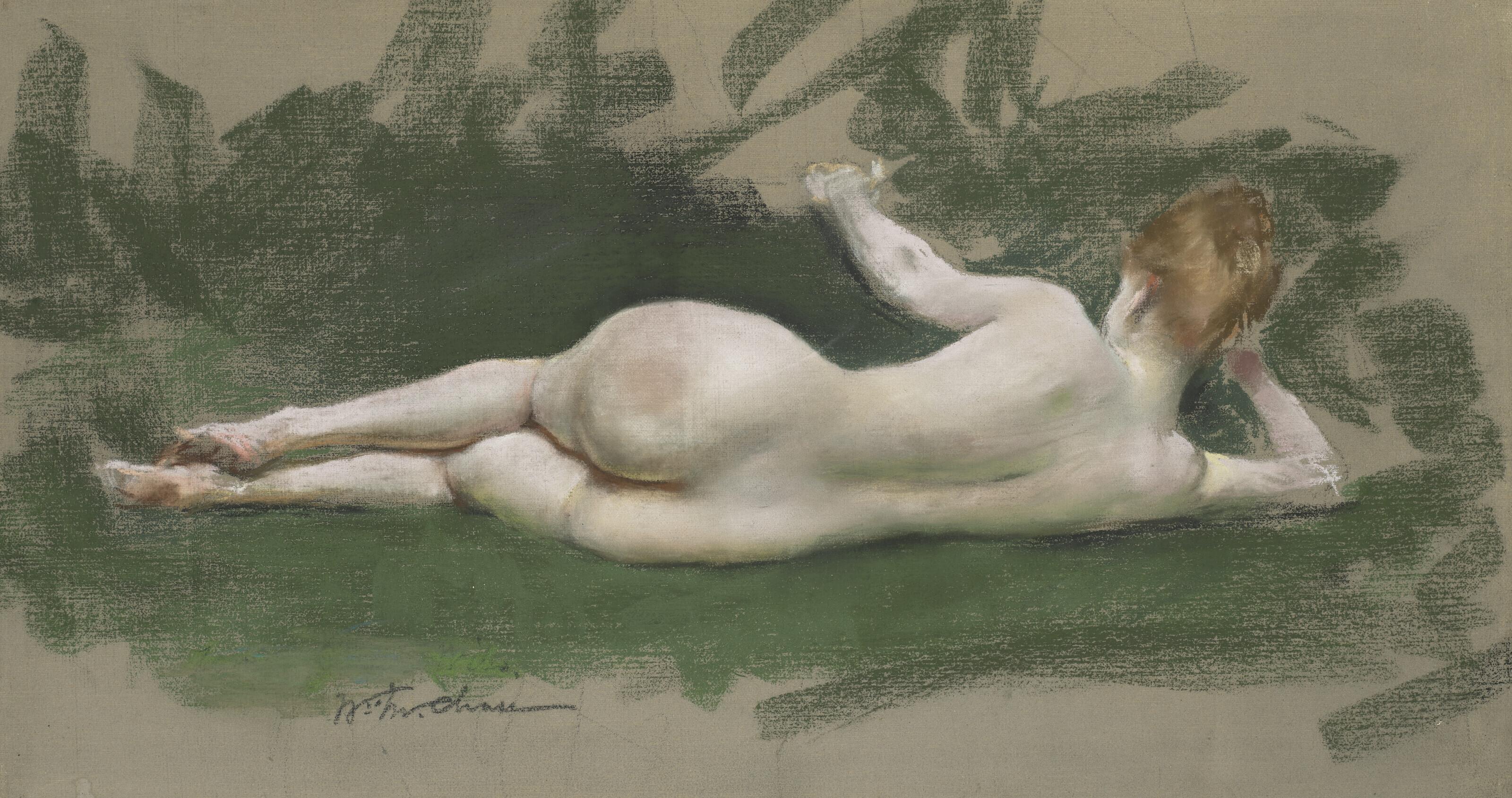 William Merritt Chase - Untitled (Reclining Nude)