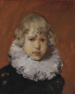 William Merritt Chase - Young Boy with White Ruffled Collar