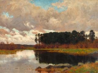 William Merritt Post - Clearing Weather 30 x 40 in. framed 32 x 42 in.