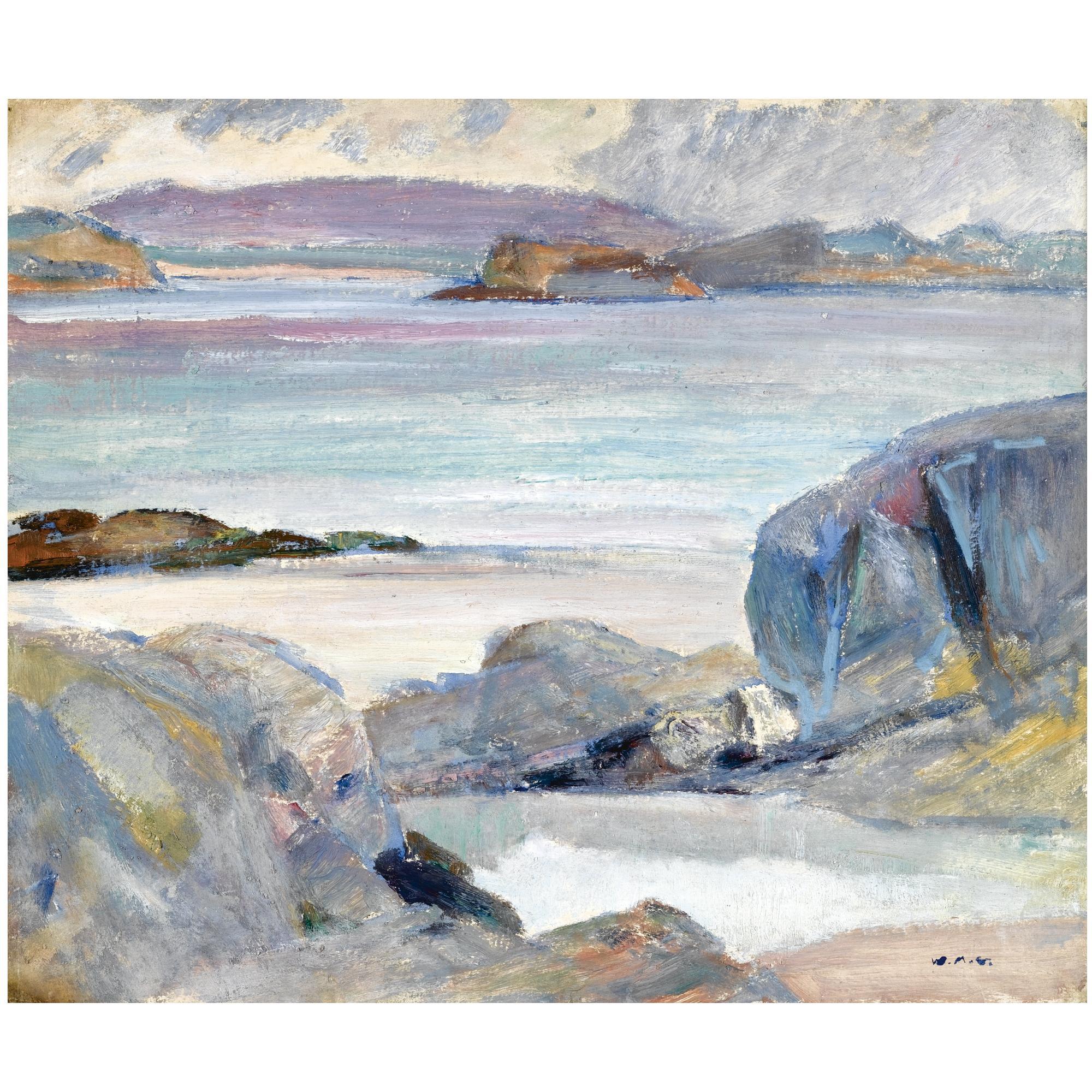 William Mervyn Glass, R.S.A., P.S.S.A. - Ulva From White Sands Iona; Iona