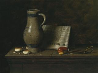 William Michael Harnett - Table Top With Pitcher, Pipe And New York Herald