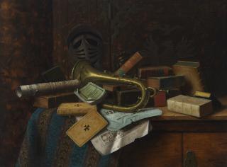 William Michael Harnett - The Imperial Eagle (Still Life with Bust of Dante)