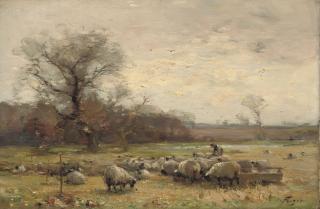 William Miller Frazer, R.S.A., P.S.S.A. - Feeding the sheep
