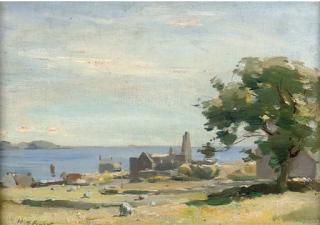 William Miller Frazer, R.S.A. - A Ruined Church, Looking Out To Sea, Iona