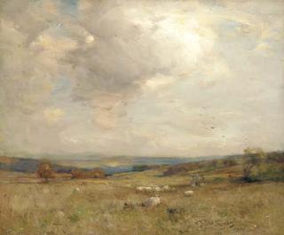 William Miller Frazer, R.S.A. - Sheep in a moorland landscape