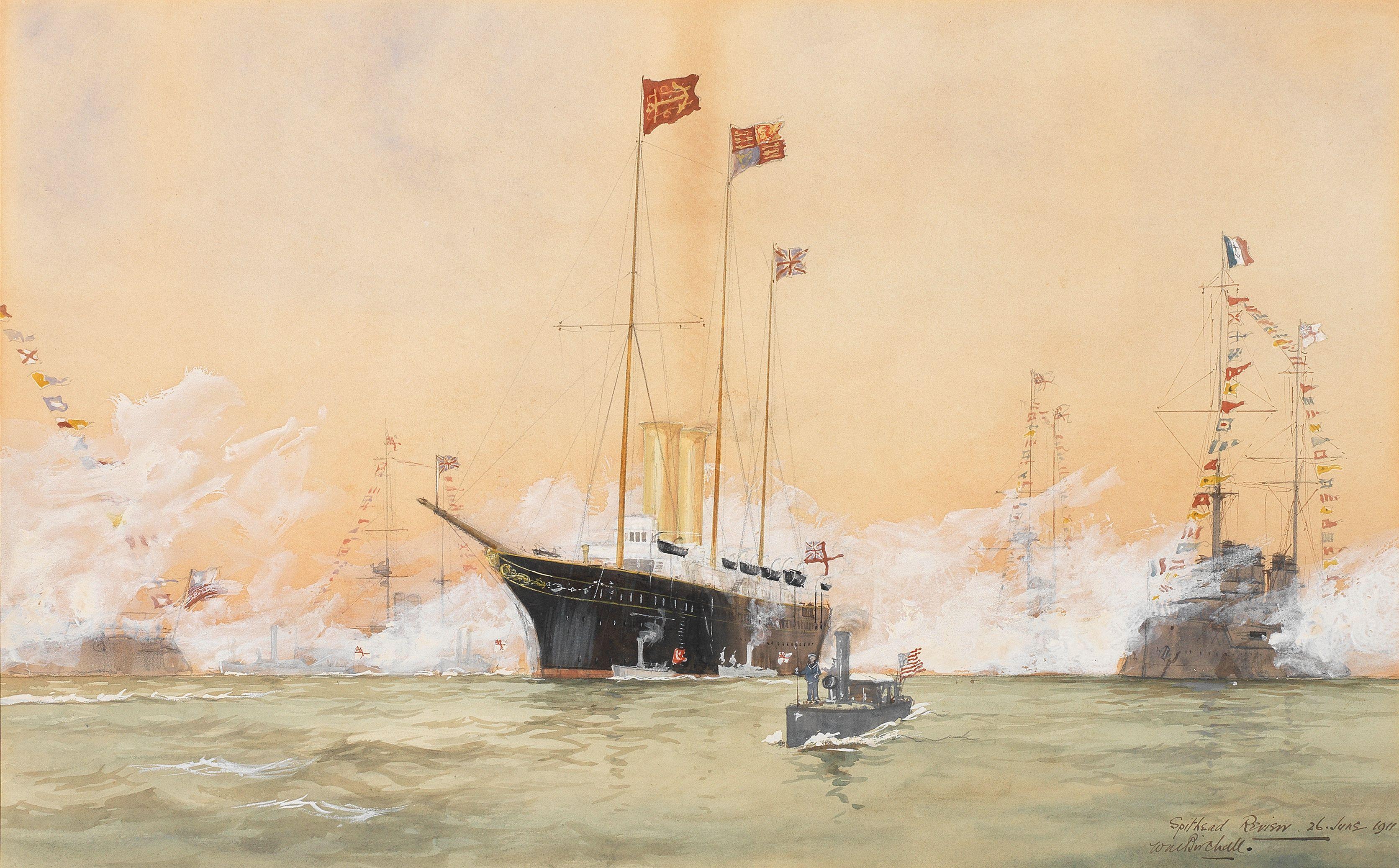 William Minshall Birchall - \'Spithead Review, 26th June 1911\'