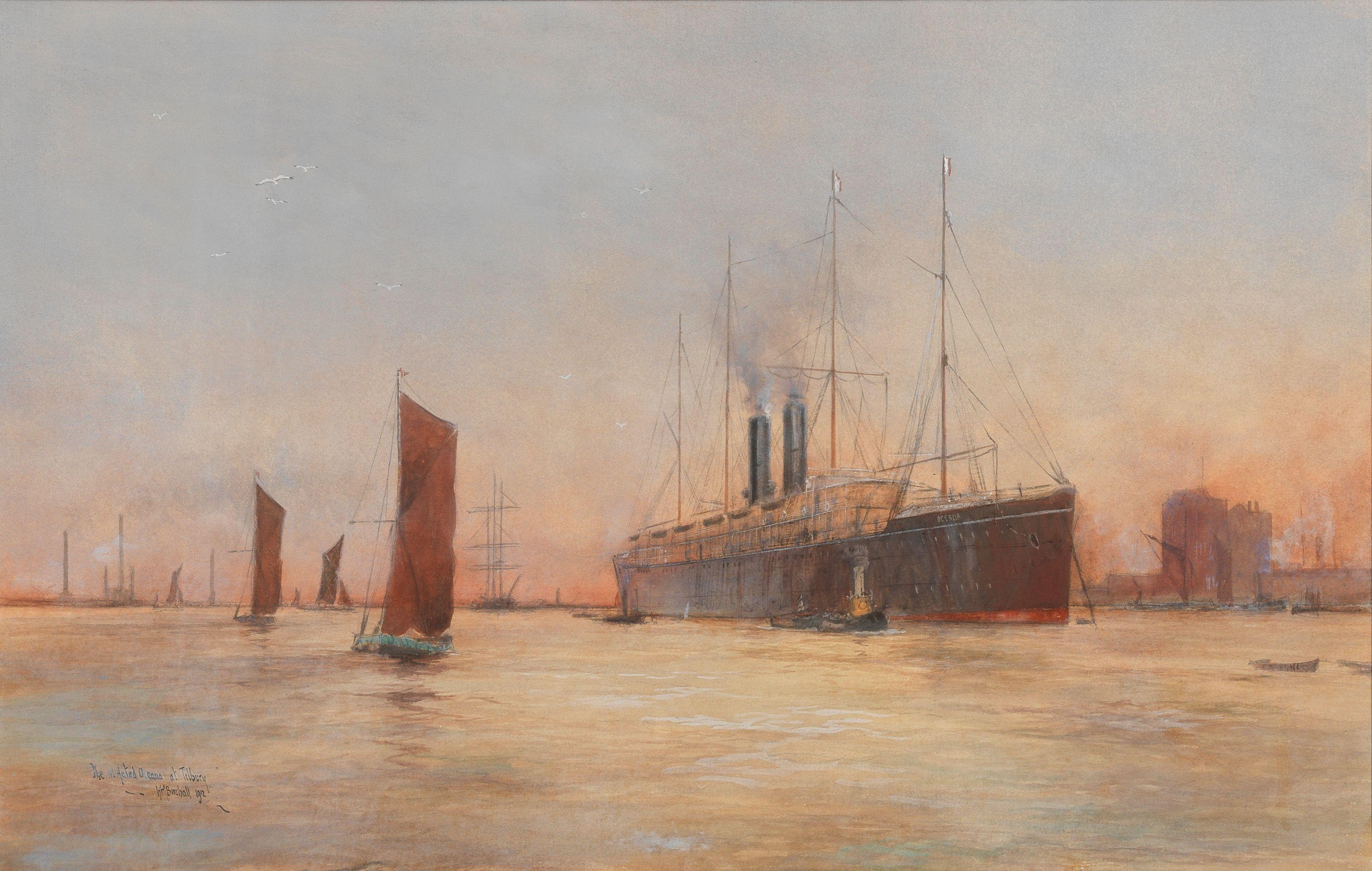 William Minshall Birchall - \'The Ill Fated Oceana at Tilbury\'