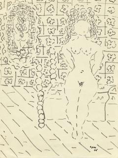 William N. Copley - Weiblicher Akt vor einem Spiegel.,