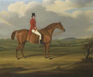 William Nedham - A Gentleman On A Chestnut Hunter In An Extensive Landscape With Quenby Hall Beyond