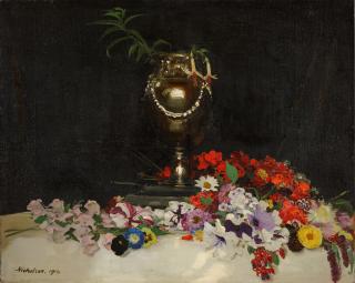 William Nicholson - Urn and Flowers on a Table