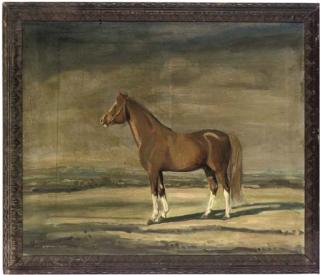 William Norman Gaunt - A Chestnut Hunter In An Extensive Landscape