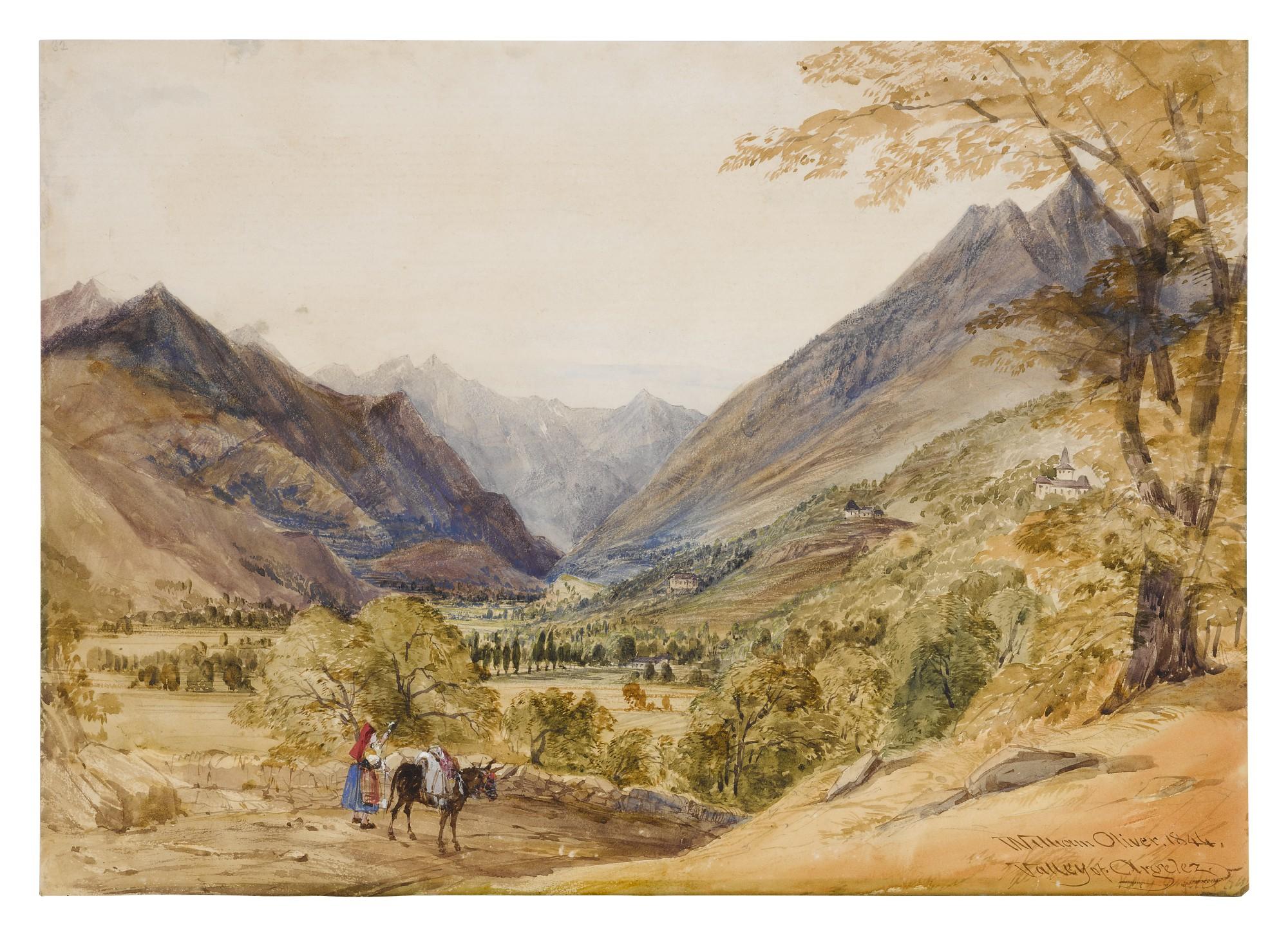 William Oliver R.I. - View Of The Valley Of Argelez