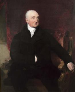 William Owen, R.A. - Portrait of John Scott, 1st Earl of Eldon (1751-1838), seated three-quarter-length, in a black coat and white stock