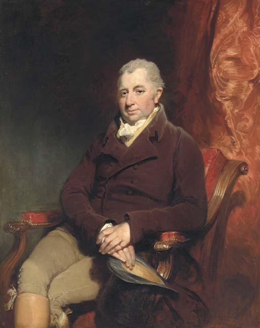 William Owen, R.A. - Portrait Of Sir Charles Morgan, 2Nd Bt., Three-Quarter-Length, In A Brown Coat And Buff Breeches, Seated In An Armchair By A Draped Red Curtain