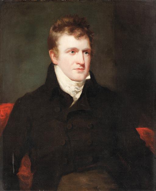 William Owen - Portrait of a gentleman, half-length, wearing a brown jacket