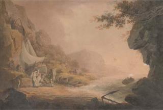 William Payne - Children before a rustic cottage; and Smugglers\' cove (illustrated)