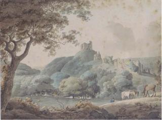 William Payne - Horses Grazing In A Rural Landscape With Castle Ruins Beyond