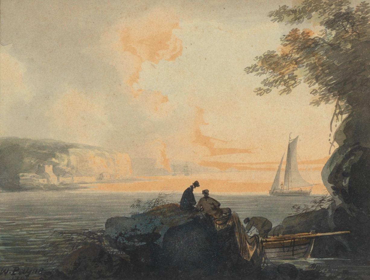 William Payne - View in Plymouth Sound; View from Plymouth both 13 x 16.8cm (5 1/8 x 6 5/8in). (2)