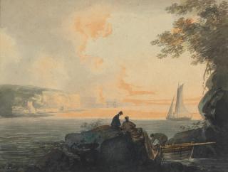 William Payne - View in Plymouth Sound; View from Plymouth both 13 x 16.8cm (5 1/8 x 6 5/8in). (2)
