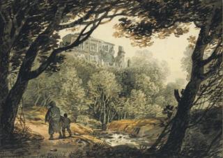 William Payne - View of Bury Castle, near Totnes, Devon