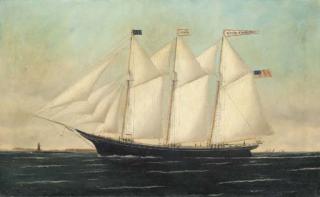 William Pierce Stubbs - The fishing schooner Helen H. Benedict off the New England coast