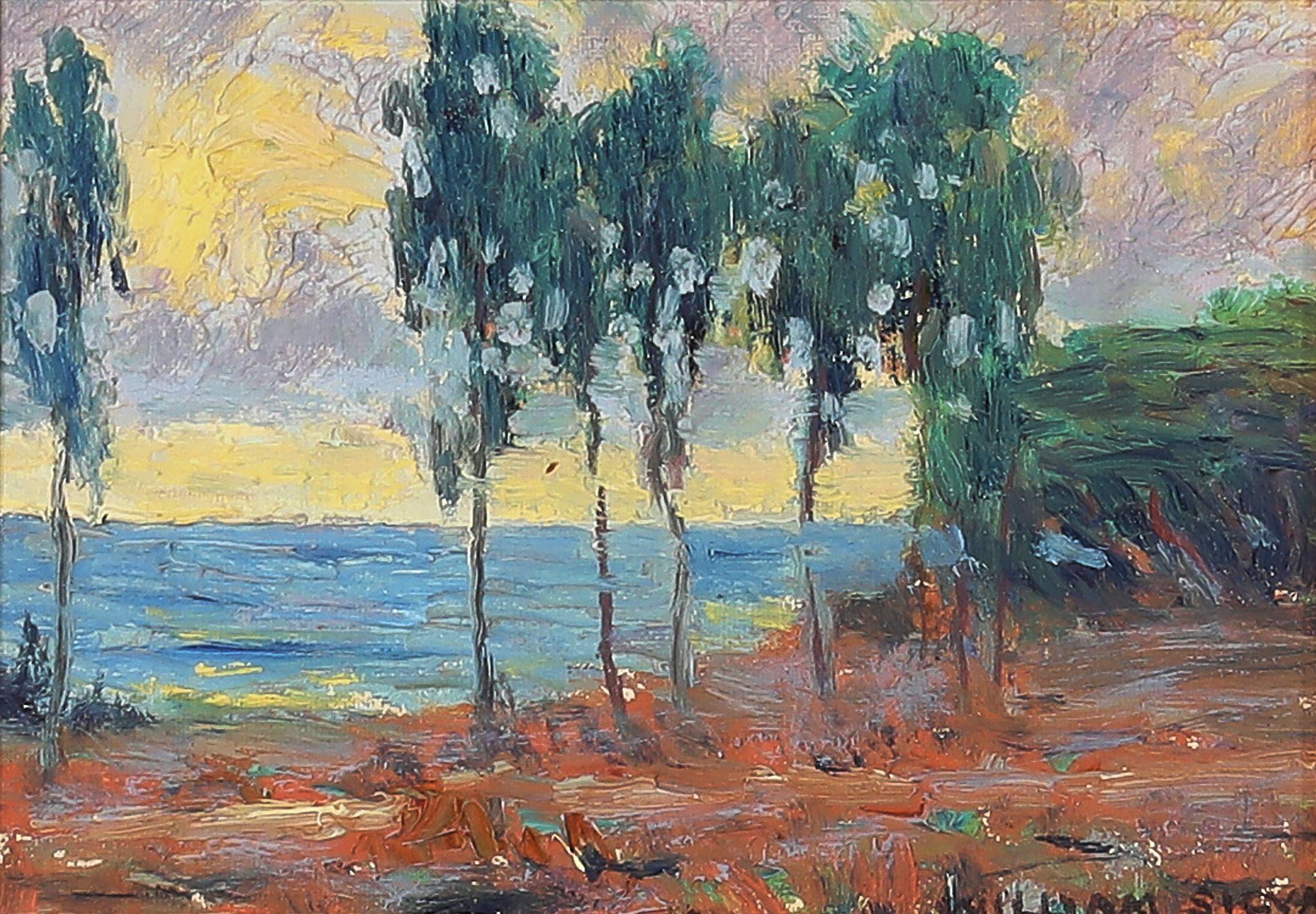 William Posey Silva - Carmel Shore 5 x 7 in. framed 14 3/4 x 16 1/2 in.