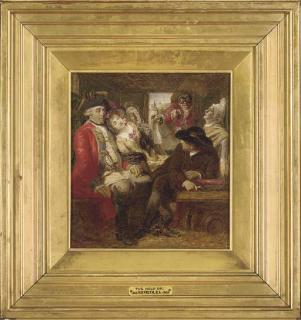 William Powell Frith, R.A. - A sketch for \'A stagecoach adventure in 1750, Bagshot Heath. \'\'Fie! a soldier, and afear\'d.\'\'