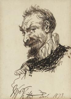 William Powell Frith, R.A. - Study of a man wearing a ruff