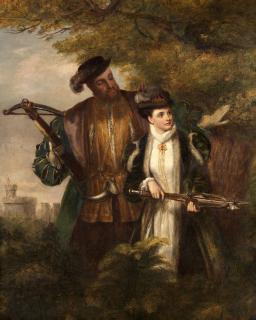 William Powell Frith, RA - Henry VIII With Ann Boleyn Deer Shooting In Windsor Forest