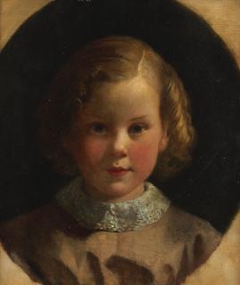 William Powell Frith, RA - Portrait of a young girl; Portrait of a young boy