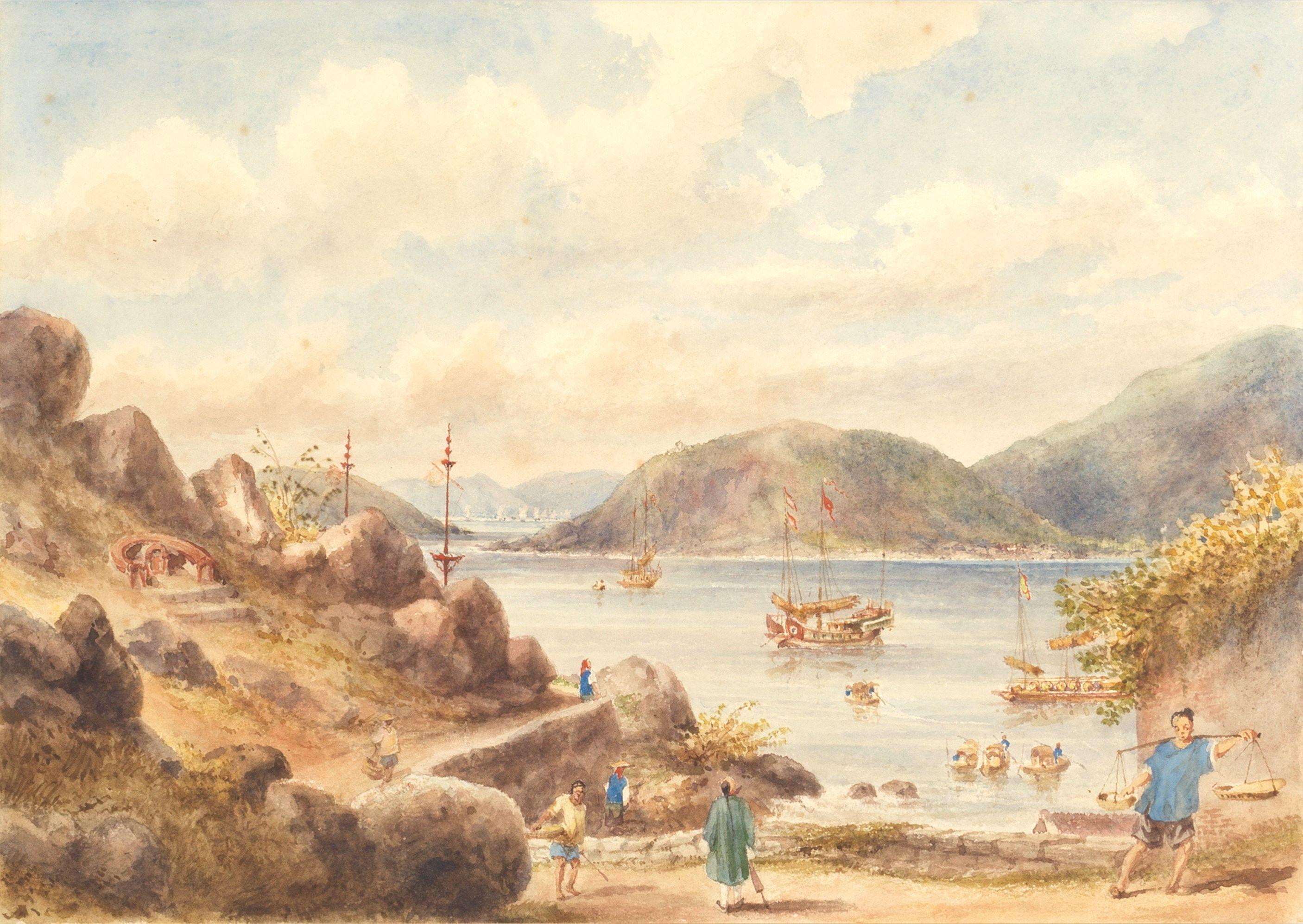 William Prinsep - View across the inner harbour of Macau