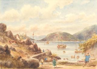 William Prinsep - View across the inner harbour of Macau