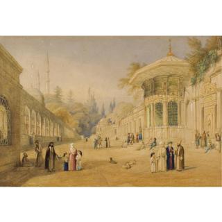 William Purser - View Of Constantinople: Milling In The Avenue