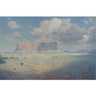 William R. Leigh - Arizona Landscape With Two Riders