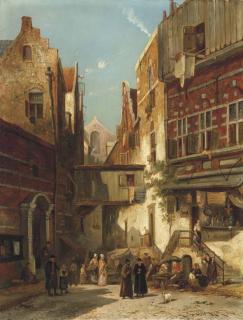 William Raymond Dommersen - A street in the Jews Quarter, Amsterdam