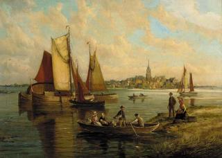 William Raymond Dommersen - Fishing boats on the Schelde