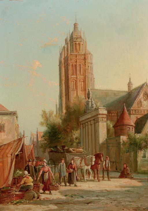 William Raymond Dommersen - Marketday in summer