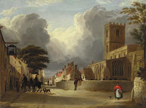 William Rickarby Miller - A Village Street Scene