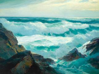 William Ritschel - Rocky Coastal with Crashing Waves