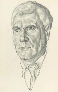 William Roberts, R.A. - Head of Theodore Francis Powys