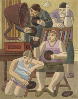 William Roberts, R.A. - Listening to the gramophone