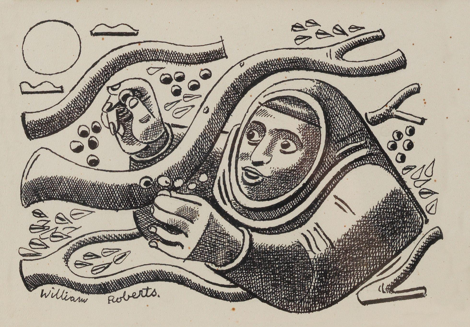 William Roberts R.A. - Woman Picking Nuts